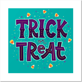 Trick or Treat - Hand Lettering - Candy Corn Posters and Art